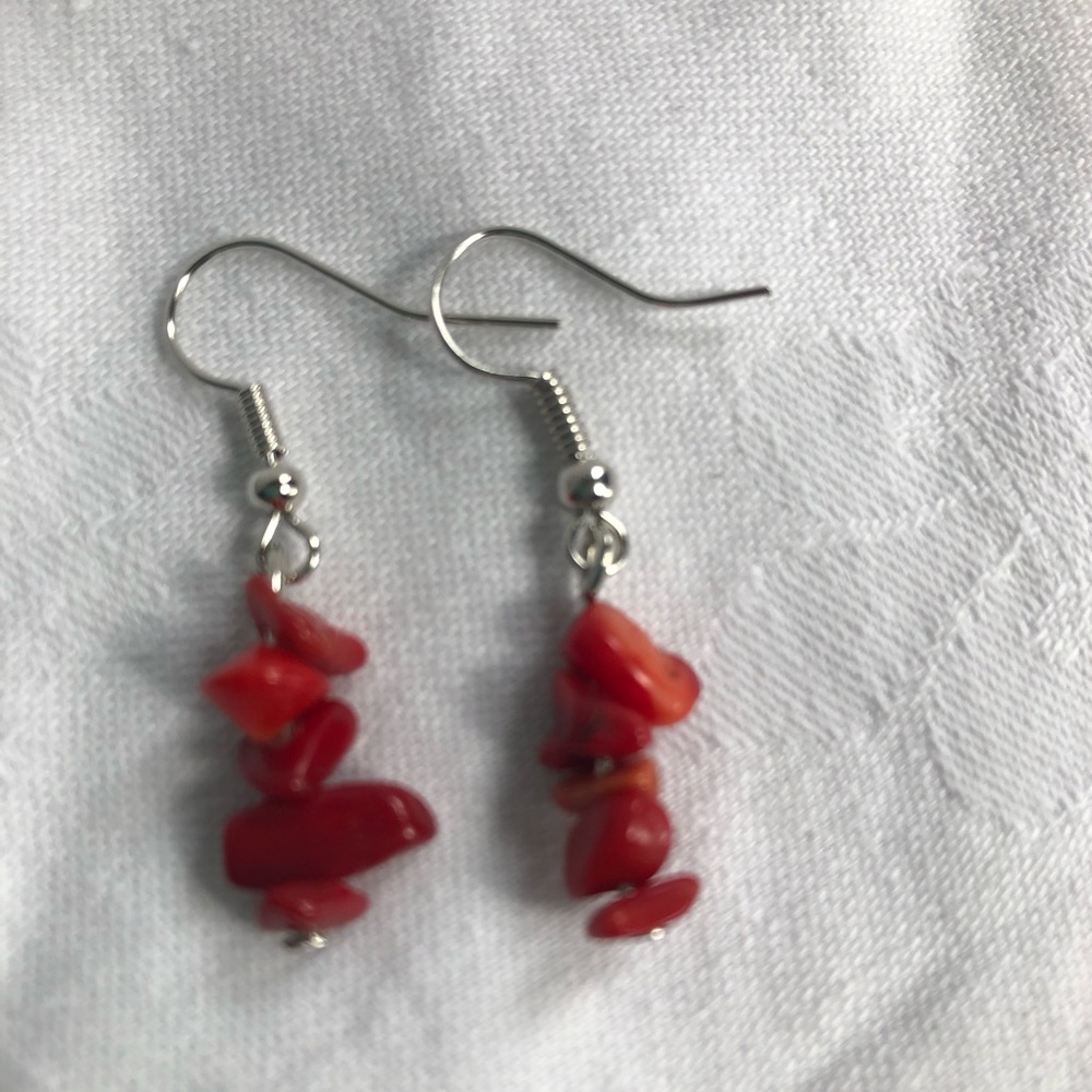 Handmade Faux gemstone chip earrings. Many colors available.